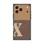 プレミアムスクエアケース with MagSafe［ オリジナル - initial two tone - X brown ］