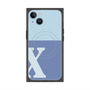 プレミアムスクエアケース with MagSafe［ オリジナル - initial two tone - X blue ］