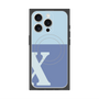 プレミアムスクエアケース with MagSafe［ オリジナル - initial two tone - X blue ］