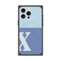 プレミアムスクエアケース with MagSafe［ オリジナル - initial two tone - X blue ］