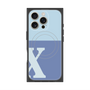 プレミアムスクエアケース with MagSafe［ オリジナル - initial two tone - X blue ］