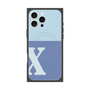プレミアムスクエアケース with MagSafe［ オリジナル - initial two tone - X blue ］