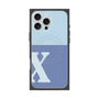 プレミアムスクエアケース with MagSafe［ オリジナル - initial two tone - X blue ］