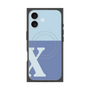 プレミアムスクエアケース with MagSafe［ オリジナル - initial two tone - X blue ］