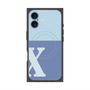 プレミアムスクエアケース with MagSafe［ オリジナル - initial two tone - X blue ］