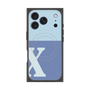 プレミアムスクエアケース with MagSafe［ オリジナル - initial two tone - X blue ］