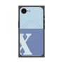 プレミアムスクエアケース with MagSafe［ オリジナル - initial two tone - X blue ］