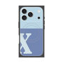 プレミアムスクエアケース with MagSafe［ オリジナル - initial two tone - X blue ］