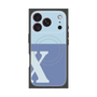 プレミアムスクエアケース with MagSafe［ オリジナル - initial two tone - X blue ］