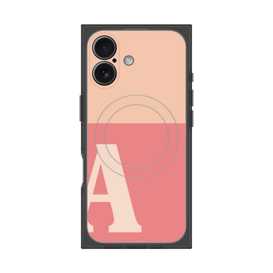 プレミアムスクエアケース with MagSafe［ オリジナル - initial two tone - A pink ］