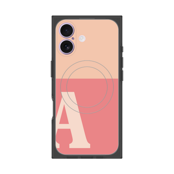 プレミアムスクエアケース with MagSafe［ オリジナル - initial two tone - A pink ］