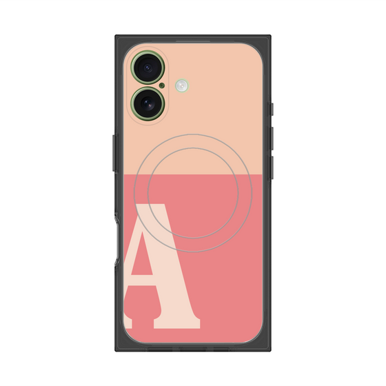 プレミアムスクエアケース with MagSafe［ オリジナル - initial two tone - A pink ］