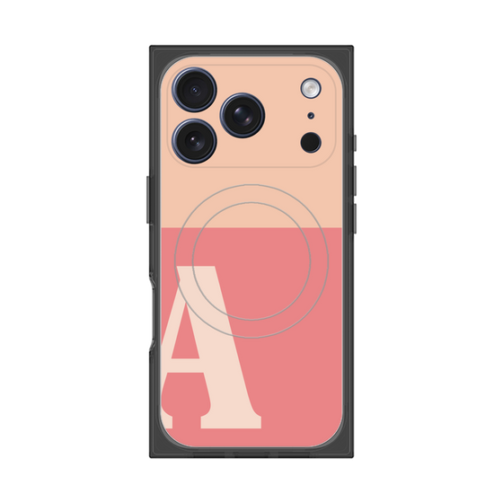 プレミアムスクエアケース with MagSafe［ オリジナル - initial two tone - A pink ］