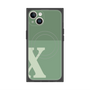 プレミアムスクエアケース with MagSafe［ オリジナル - initial two tone - X green ］