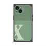 プレミアムスクエアケース with MagSafe［ オリジナル - initial two tone - X green ］