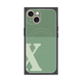 プレミアムスクエアケース with MagSafe［ オリジナル - initial two tone - X green ］