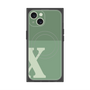 プレミアムスクエアケース with MagSafe［ オリジナル - initial two tone - X green ］
