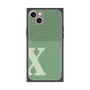 プレミアムスクエアケース with MagSafe［ オリジナル - initial two tone - X green ］