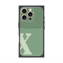 プレミアムスクエアケース with MagSafe［ オリジナル - initial two tone - X green ］