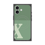 プレミアムスクエアケース with MagSafe［ オリジナル - initial two tone - X green ］
