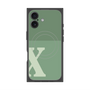 プレミアムスクエアケース with MagSafe［ オリジナル - initial two tone - X green ］