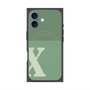 プレミアムスクエアケース with MagSafe［ オリジナル - initial two tone - X green ］
