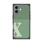 プレミアムスクエアケース with MagSafe［ オリジナル - initial two tone - X green ］