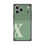 プレミアムスクエアケース with MagSafe［ オリジナル - initial two tone - X green ］
