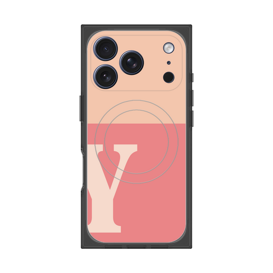 プレミアムスクエアケース with MagSafe［ オリジナル - initial two tone - Y pink ］