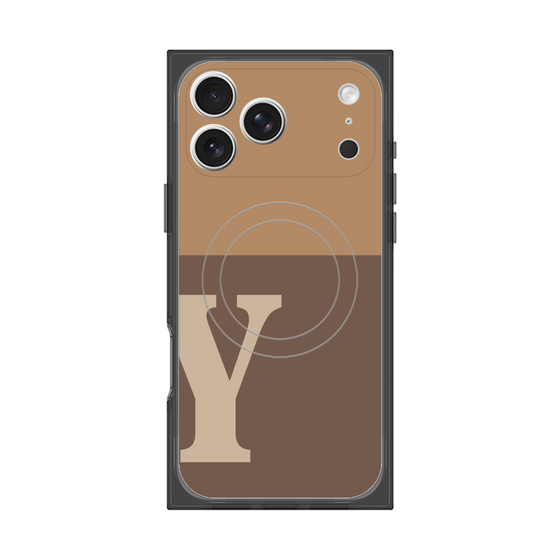 プレミアムスクエアケース with MagSafe［ オリジナル - initial two tone - Y brown ］