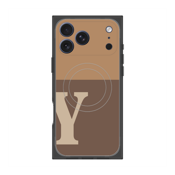 プレミアムスクエアケース with MagSafe［ オリジナル - initial two tone - Y brown ］