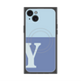 プレミアムスクエアケース with MagSafe［ オリジナル - initial two tone - Y blue ］