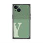 プレミアムスクエアケース with MagSafe［ オリジナル - initial two tone - Y green ］
