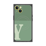プレミアムスクエアケース with MagSafe［ オリジナル - initial two tone - Y green ］
