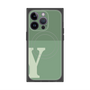 プレミアムスクエアケース with MagSafe［ オリジナル - initial two tone - Y green ］