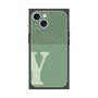 プレミアムスクエアケース with MagSafe［ オリジナル - initial two tone - Y green ］