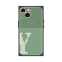 プレミアムスクエアケース with MagSafe［ オリジナル - initial two tone - Y green ］