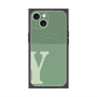 プレミアムスクエアケース with MagSafe［ オリジナル - initial two tone - Y green ］