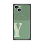 プレミアムスクエアケース with MagSafe［ オリジナル - initial two tone - Y green ］