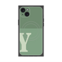 プレミアムスクエアケース with MagSafe［ オリジナル - initial two tone - Y green ］