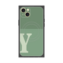 プレミアムスクエアケース with MagSafe［ オリジナル - initial two tone - Y green ］