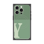 プレミアムスクエアケース with MagSafe［ オリジナル - initial two tone - Y green ］