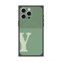 プレミアムスクエアケース with MagSafe［ オリジナル - initial two tone - Y green ］