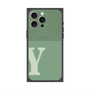 プレミアムスクエアケース with MagSafe［ オリジナル - initial two tone - Y green ］