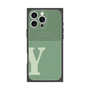 プレミアムスクエアケース with MagSafe［ オリジナル - initial two tone - Y green ］