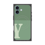 プレミアムスクエアケース with MagSafe［ オリジナル - initial two tone - Y green ］