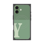 プレミアムスクエアケース with MagSafe［ オリジナル - initial two tone - Y green ］