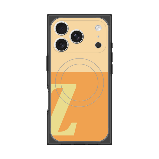 プレミアムスクエアケース with MagSafe［ オリジナル - initial two tone - Z orange ］