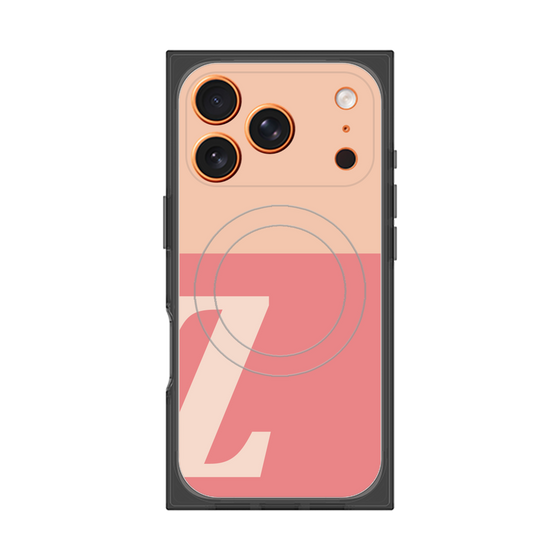 プレミアムスクエアケース with MagSafe［ オリジナル - initial two tone - Z pink ］