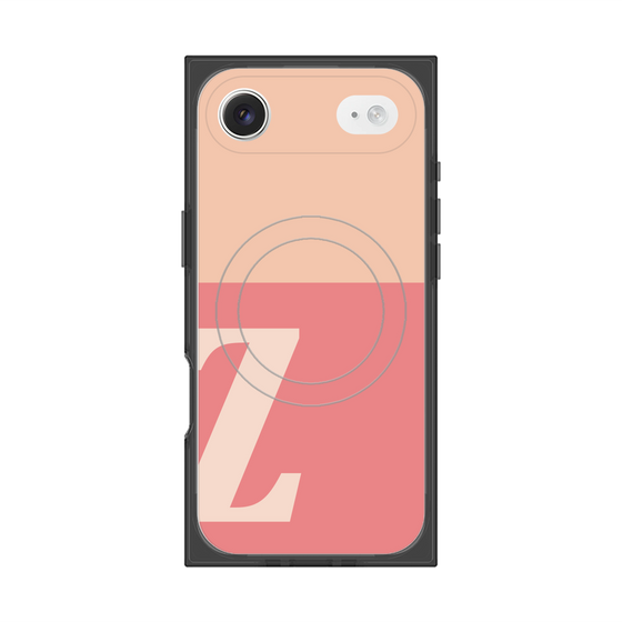 プレミアムスクエアケース with MagSafe［ オリジナル - initial two tone - Z pink ］